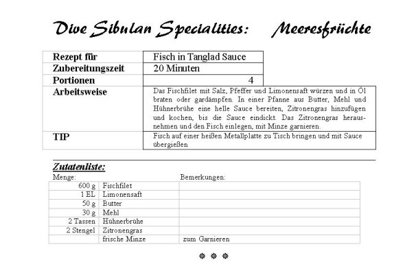 Auszug aus dem Kochbuch